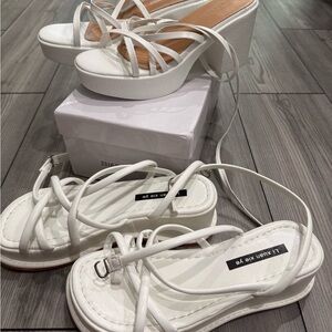 White Strappy Platform Sandals